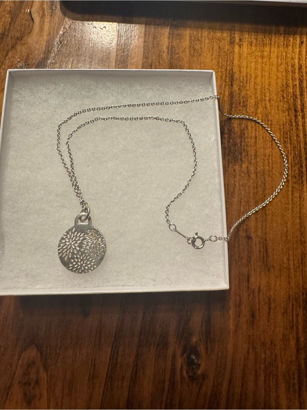 Limited Edition Tiffany & Co Sterling Silver Floral Cutout Pendant Necklace